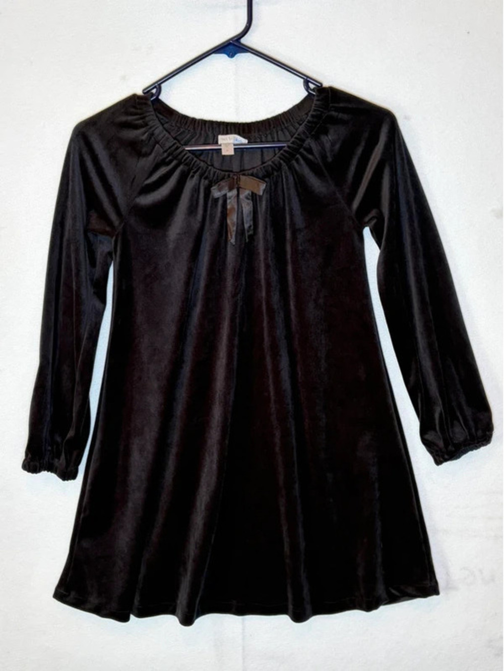 Garnet Hill Kids Girls Black Velvet Dress Size 10